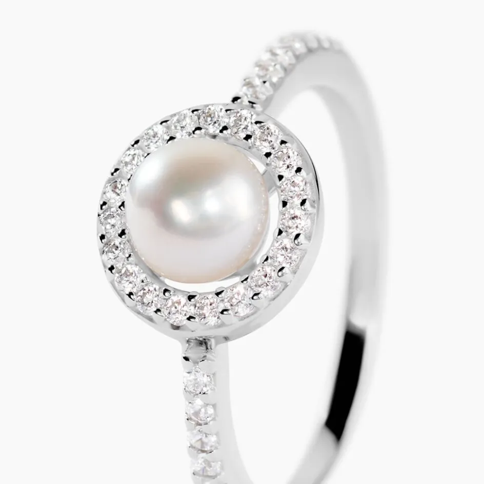 Sale Histoire d'Or Bague Argent Blanc Suada Perle De Culture Oxyde De Zirconium