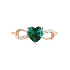 Discount Histoire d'Or Bague Argent Rose Atieno Oxyde De Zirconium argent rose oxyde vert