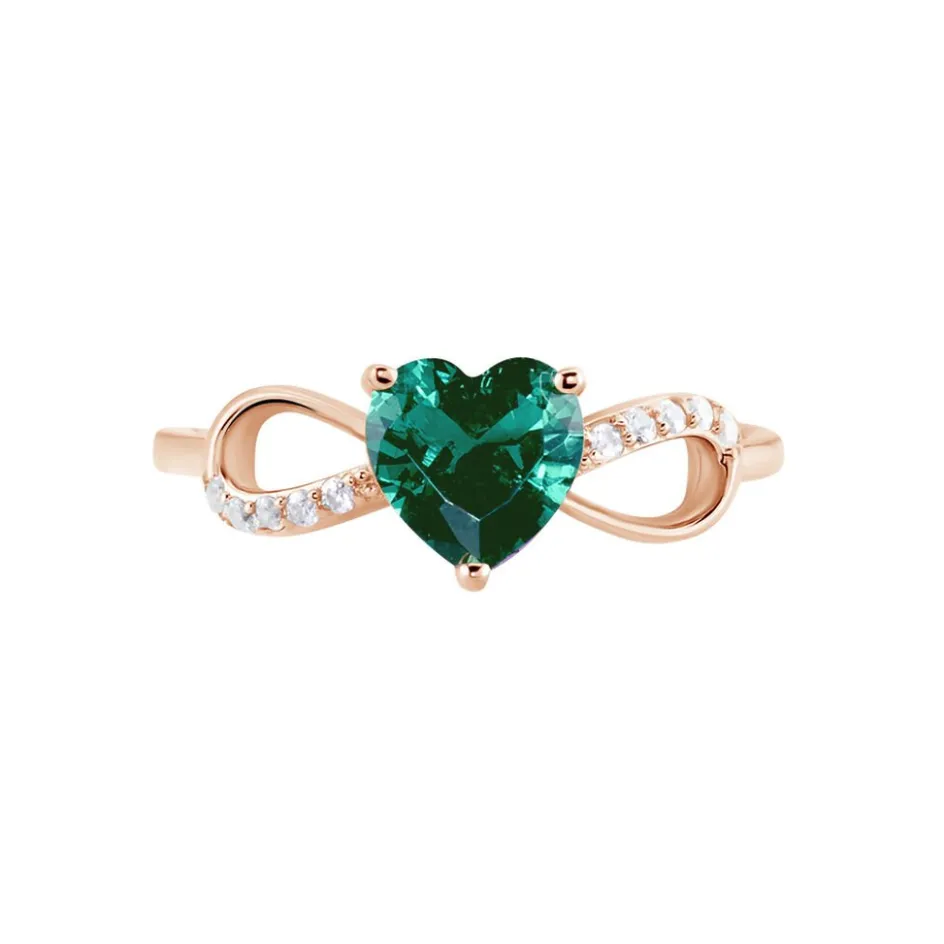 Discount Histoire d'Or Bague Argent Rose Atieno Oxyde De Zirconium argent rose oxyde vert
