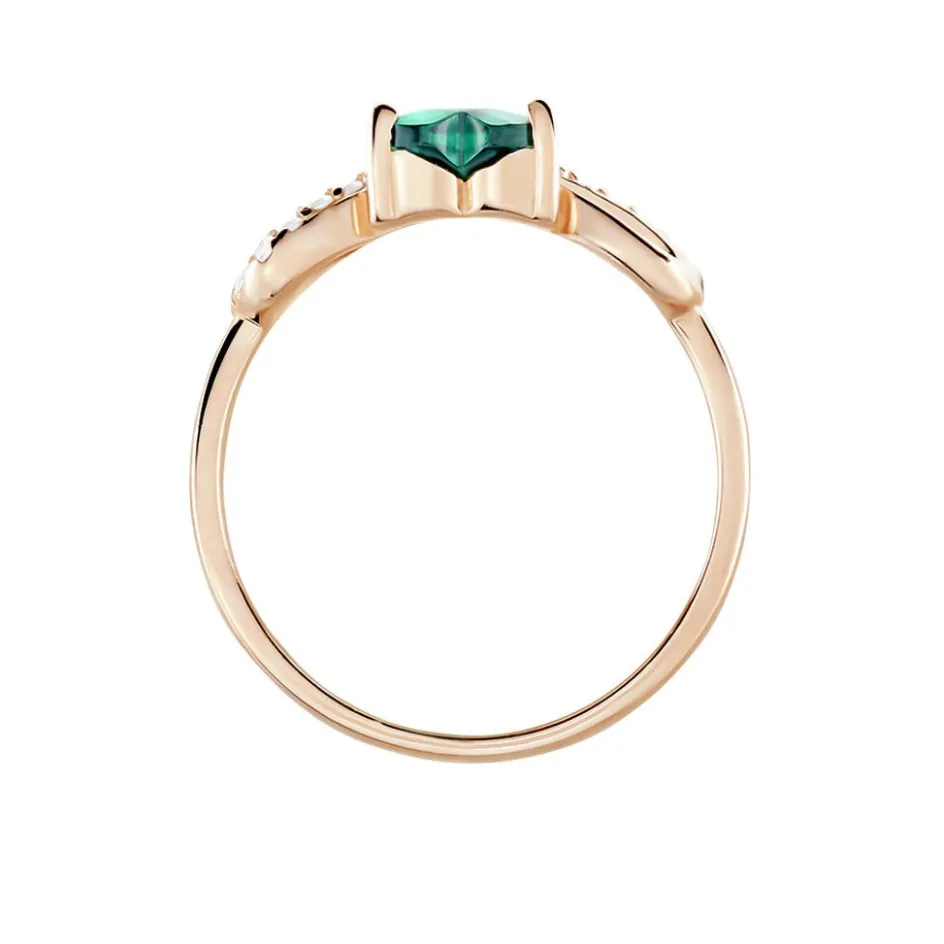 Discount Histoire d'Or Bague Argent Rose Atieno Oxyde De Zirconium argent rose oxyde vert