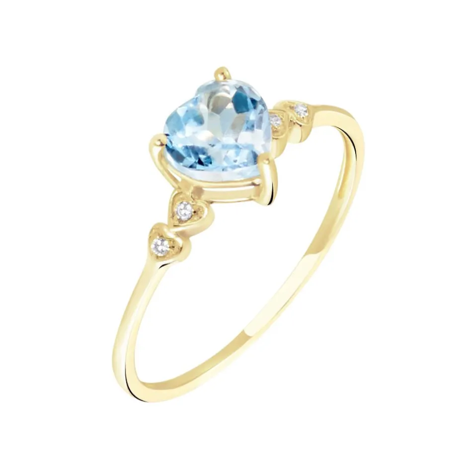 Clearance Histoire d'Or Bague Ashvin Or Jaune Topaze Et Oxyde