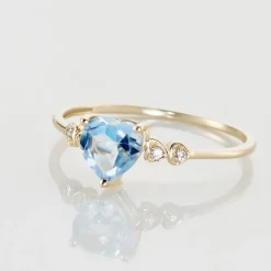 Clearance Histoire d'Or Bague Ashvin Or Jaune Topaze Et Oxyde