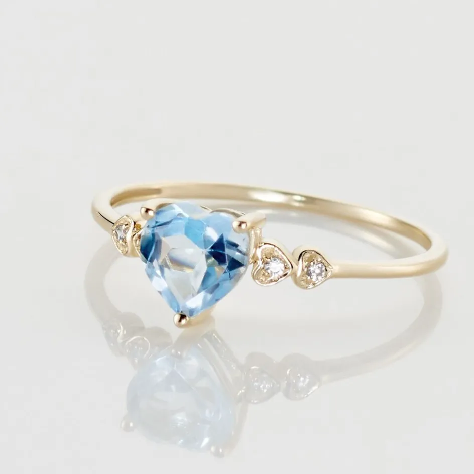 Clearance Histoire d'Or Bague Ashvin Or Jaune Topaze Et Oxyde