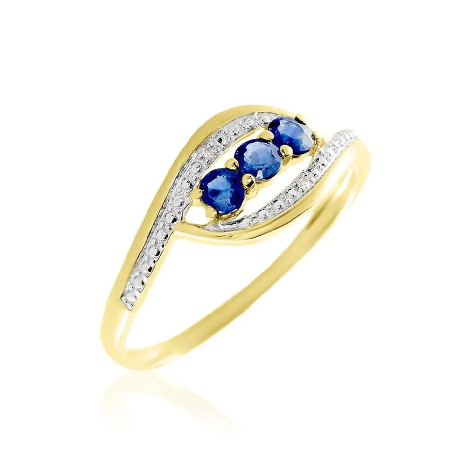 Outlet Histoire d'Or Bague Aurora Or Bicolore Saphir Et Diamant