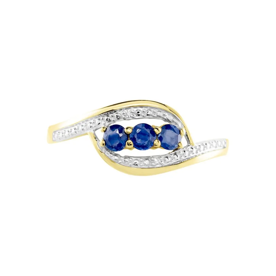 Outlet Histoire d'Or Bague Aurora Or Bicolore Saphir Et Diamant