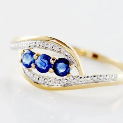 Outlet Histoire d'Or Bague Aurora Or Bicolore Saphir Et Diamant