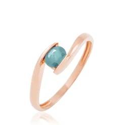 Outlet Histoire d'Or Bague Camilia Or Rose Aigue Marine
