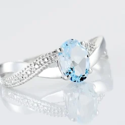 Histoire d'Or Bague Candice Or Blanc Topaze* Bagues Avec Pierre|Bagues Solitaires