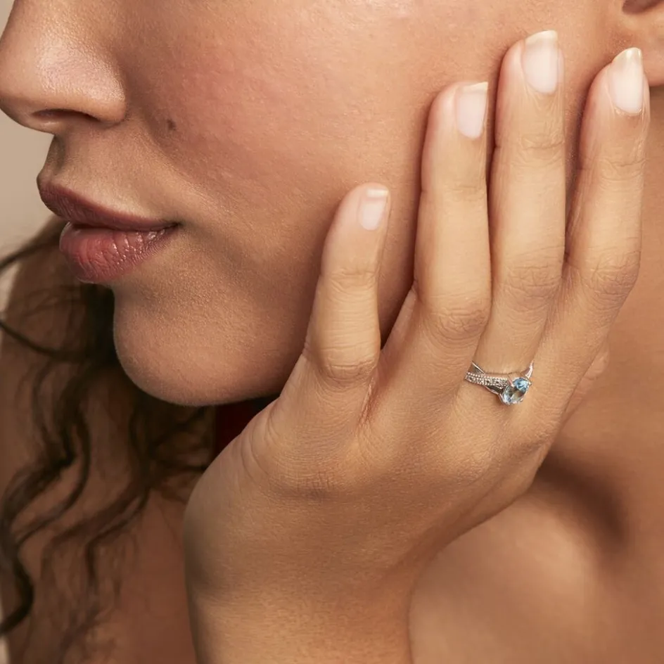 Histoire d'Or Bague Candice Or Blanc Topaze* Bagues Avec Pierre|Bagues Solitaires