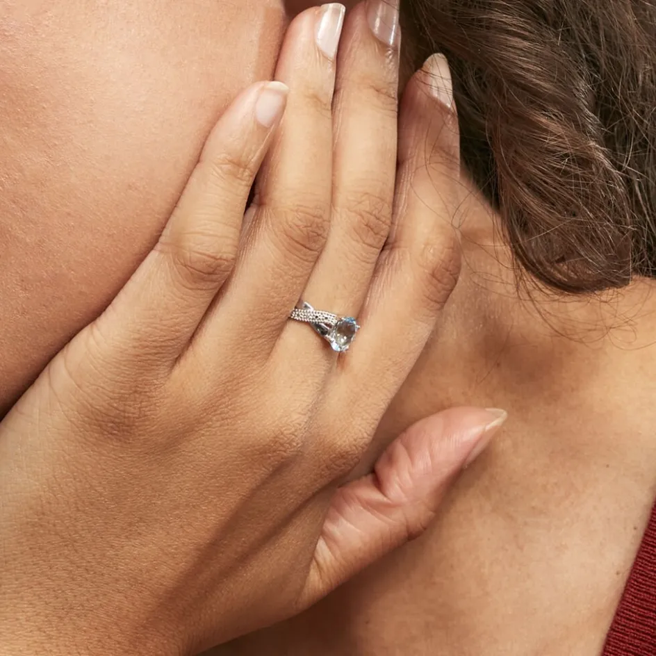 Histoire d'Or Bague Candice Or Blanc Topaze* Bagues Avec Pierre|Bagues Solitaires