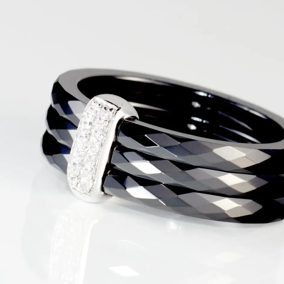 Best Histoire d'Or Bague Ceramik Design Argent Blanc Oxyde De Zirconium Et Céramique
