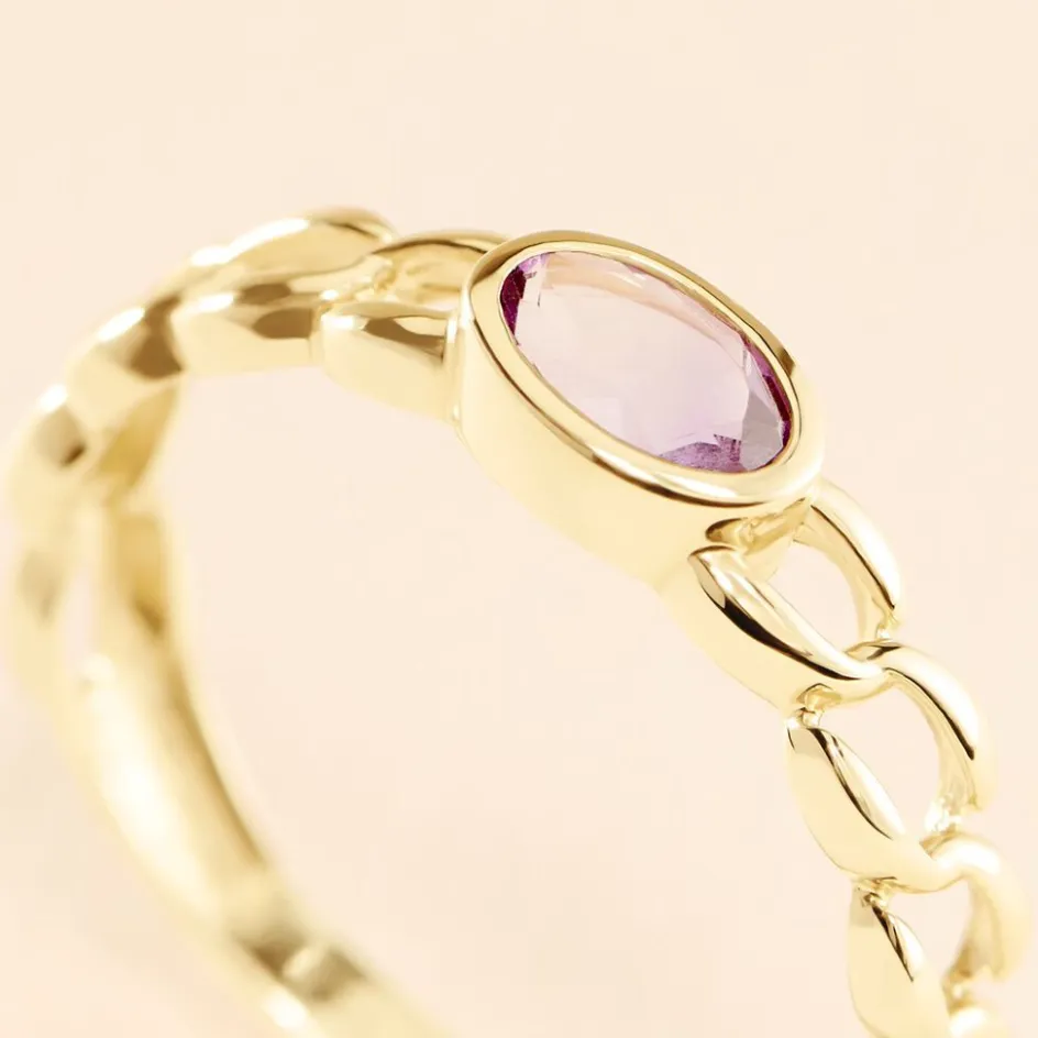 Outlet Histoire d'Or Bague Chain Or Jaune Améthyste or jaune améthyste violet