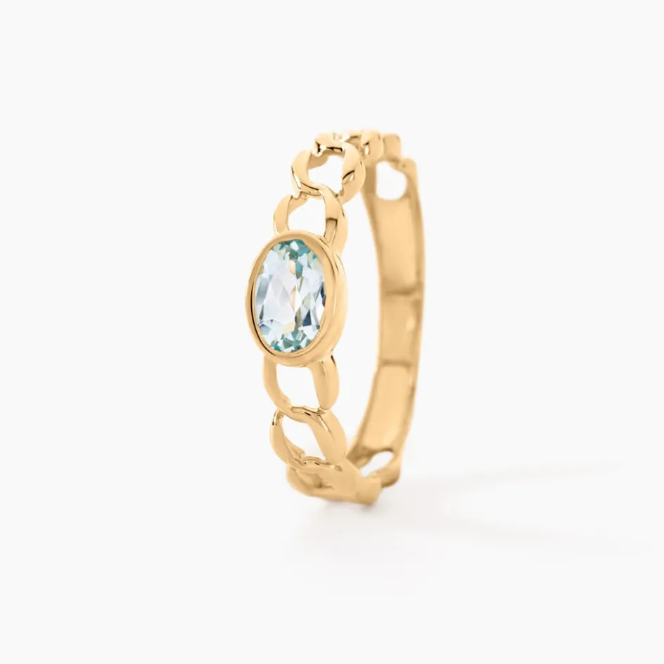 Histoire d'Or Bague Chain Or Jaune Topaze or jaune topaze bleu sky
