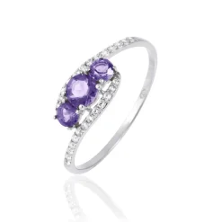 Best Histoire d'Or Bague Chloe Or Blanc Amethyste Et Oxyde De Zirconium