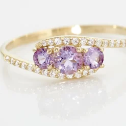 Discount Histoire d'Or Bague Chloe Or Jaune Amethyste Et Oxyde De Zirconium or jaune amethyste violette