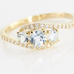 Clearance Histoire d'Or Bague Chloe Or Jaune Topaze Et Oxyde De Zirconium or jaune topaze bleue