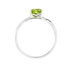 New Histoire d'Or Bague Clothilde Or Blanc Peridot Et Oxyde or blanc péridot vert