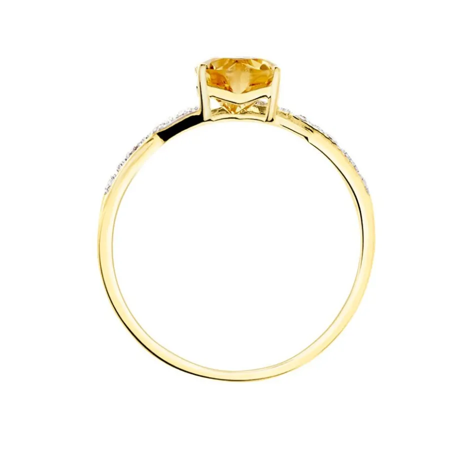 Best Histoire d'Or Bague Clothilde Or Jaune Citrine Et Oxyde or jaune citrine jaune