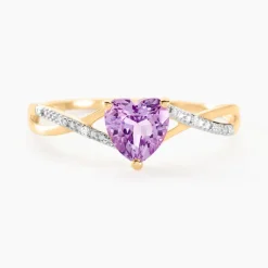 Outlet Histoire d'Or Bague Clothilde Or Jaune Amethyste Et Oxyde De Zirconium or jaune amethyste violette