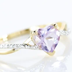 Outlet Histoire d'Or Bague Clothilde Or Jaune Amethyste Et Oxyde De Zirconium or jaune amethyste violette
