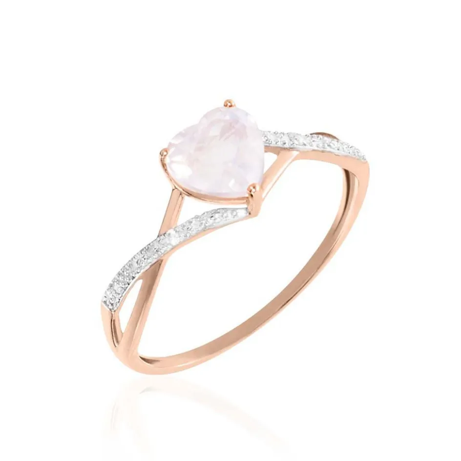 Histoire d'Or Bague Clothilde Or Rose Quartz Et Oxyde* Bagues|Bagues Avec Pierre