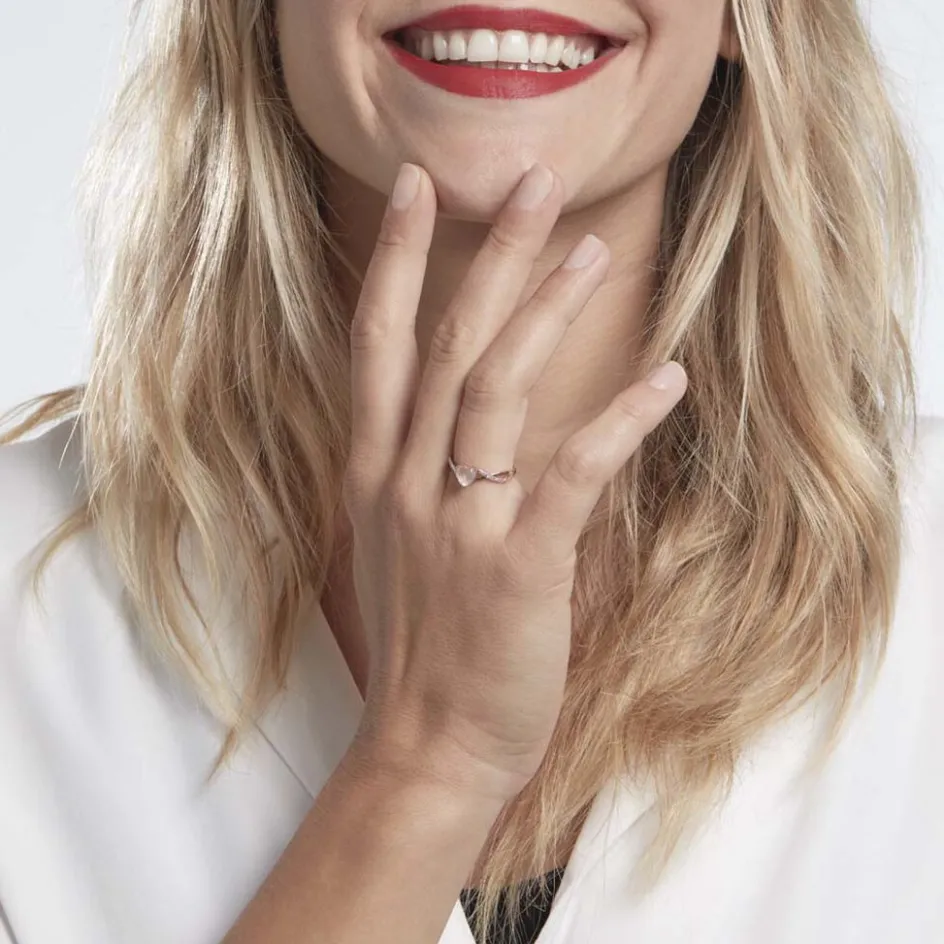 Histoire d'Or Bague Clothilde Or Rose Quartz Et Oxyde* Bagues|Bagues Avec Pierre