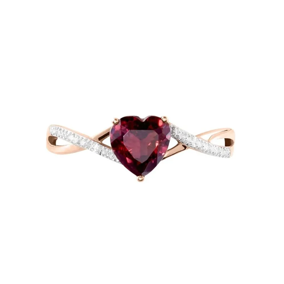 Histoire d'Or Bague Clothilde Or Rose Rhodolite Et Oxyde* Bagues|Bagues Avec Pierre