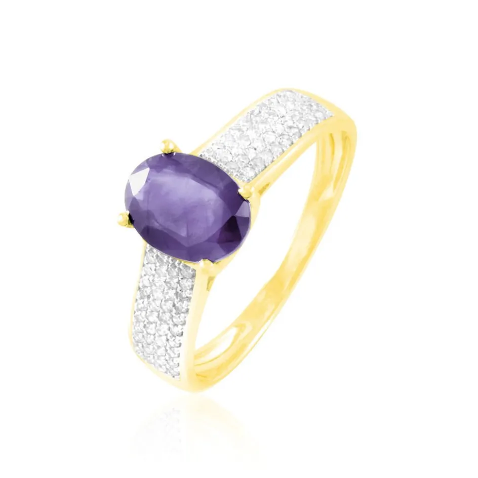 Histoire d'Or Bague Crista Or Jaune Amethyste Et Diamant* Bagues|Bagues Avec Pierre