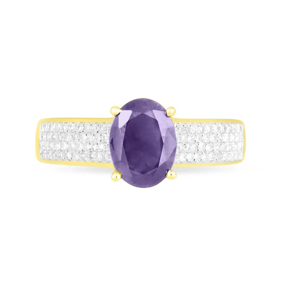 Histoire d'Or Bague Crista Or Jaune Amethyste Et Diamant* Bagues|Bagues Avec Pierre