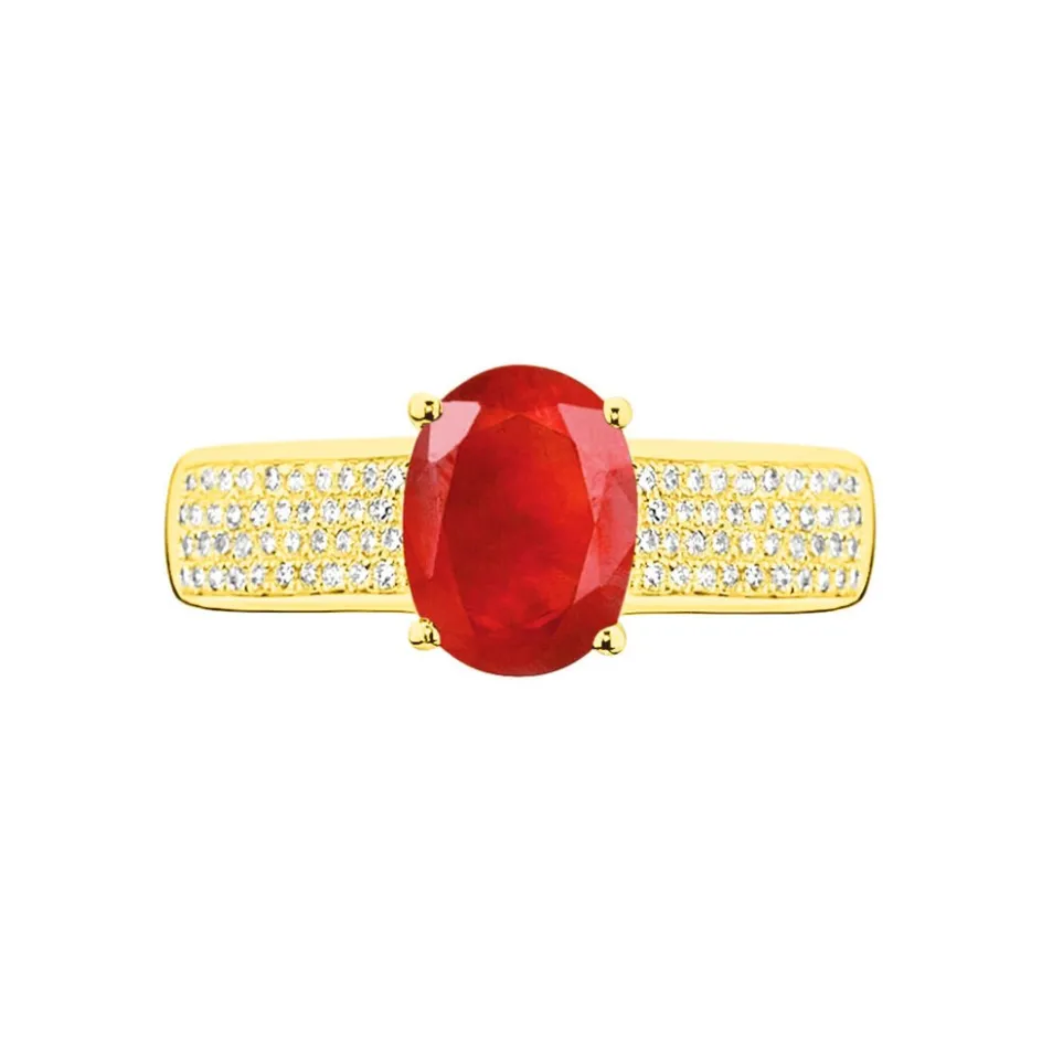 Discount Histoire d'Or Bague Crista Et Diamant or jaune rubis