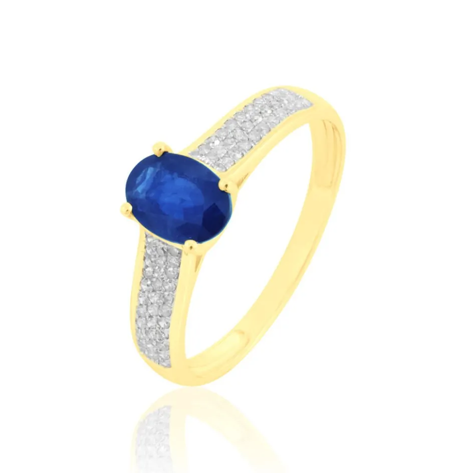 Discount Histoire d'Or Bague Crista Et Diamant or jaune saphir
