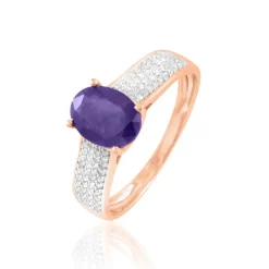 Histoire d'Or Bague Crista Or Rose Amethyste Et Diamant or rose amethyste violette