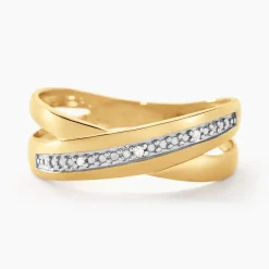 Outlet Histoire d'Or Bague Croisee or jaune diamant