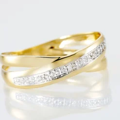 Outlet Histoire d'Or Bague Croisee or jaune diamant