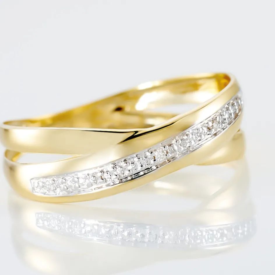 Outlet Histoire d'Or Bague Croisee or jaune diamant