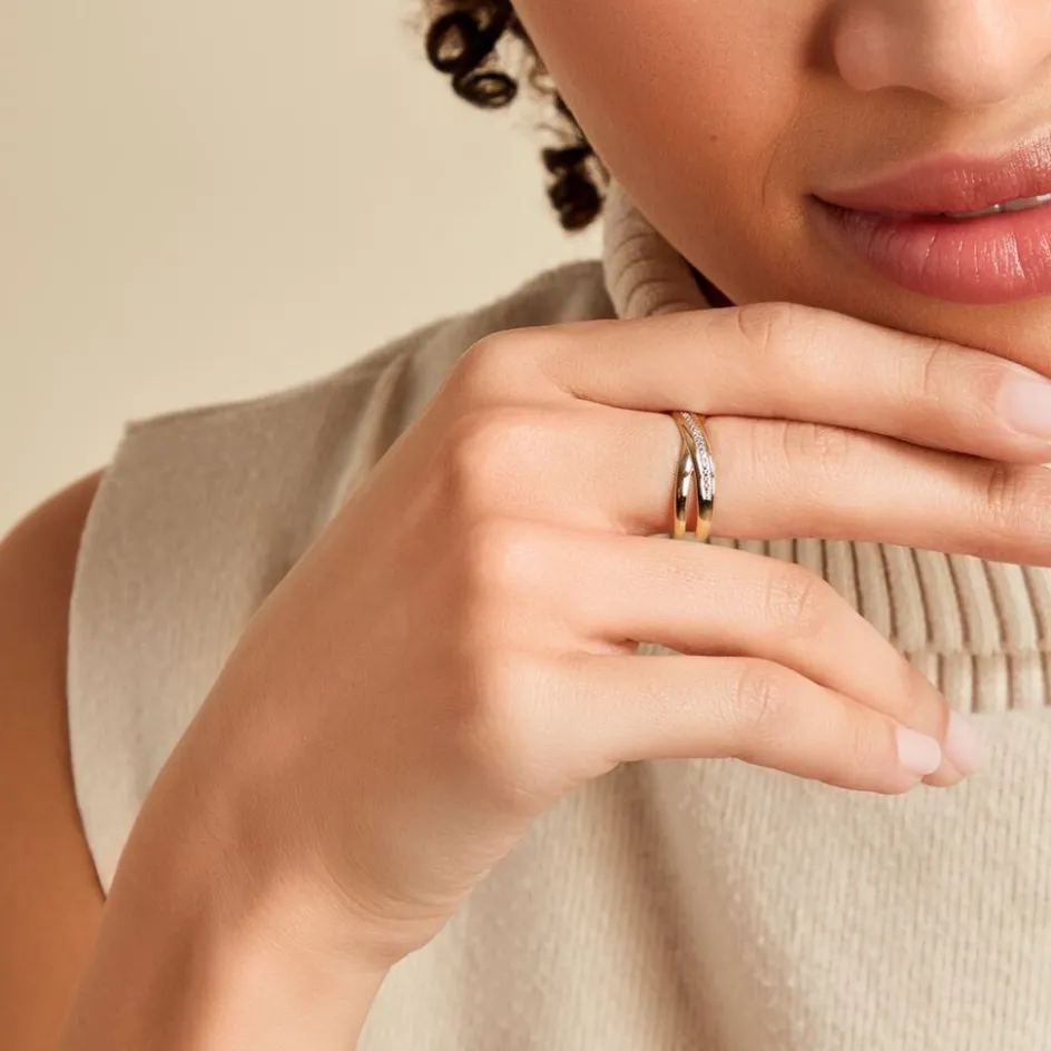 Outlet Histoire d'Or Bague Croisee or jaune diamant