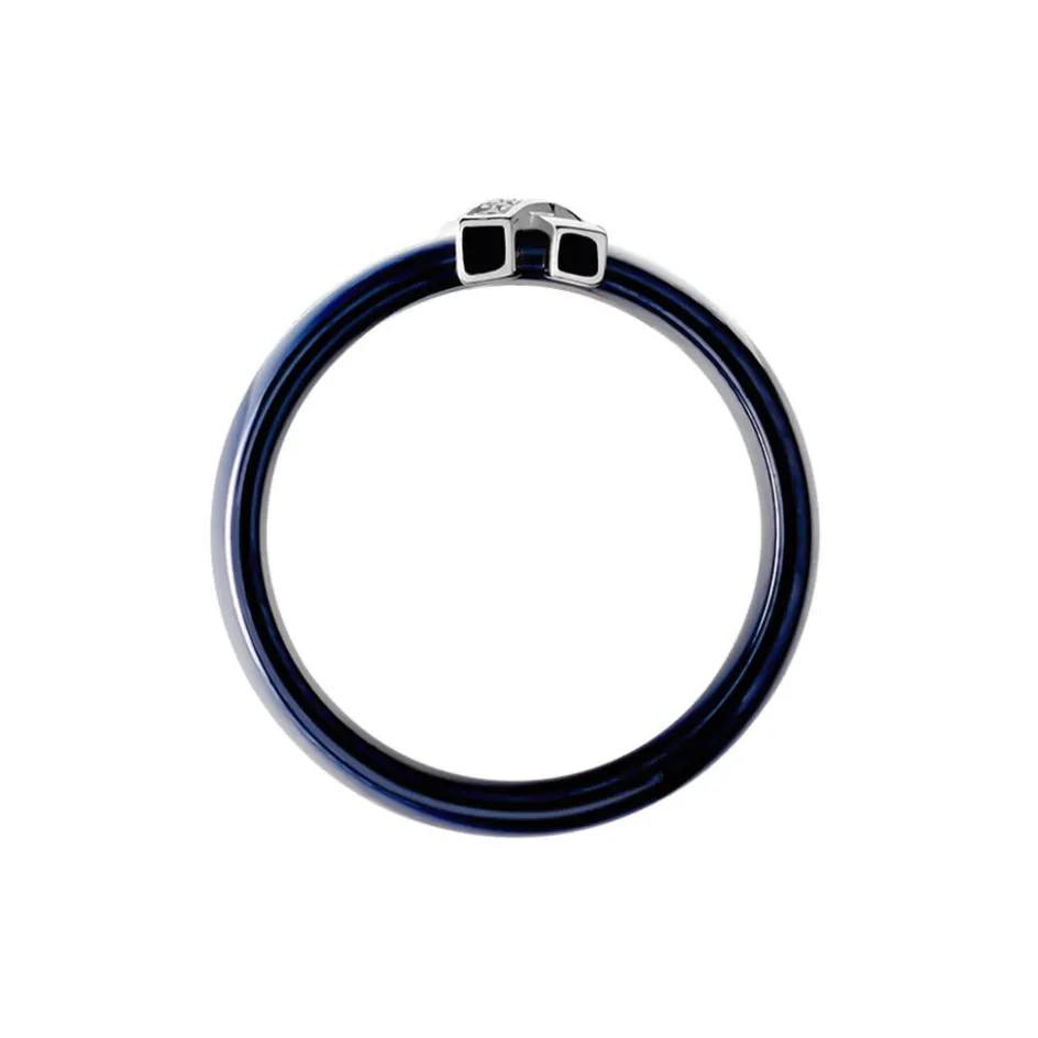 Outlet Histoire d'Or Bague Cronos Argent Blanc Céramique Oxyde