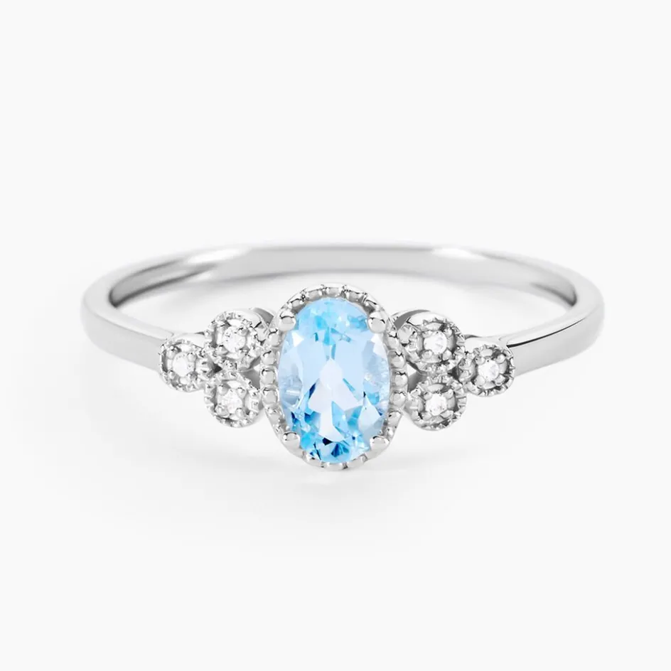 Clearance Histoire d'Or Bague Cyprille Or Blanc Topaze Et Oxyde De Zirconium