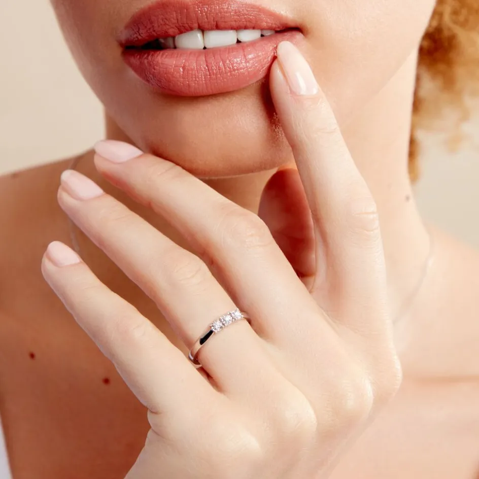 Clearance Histoire d'Or Bague Diamotion or blanc diamant