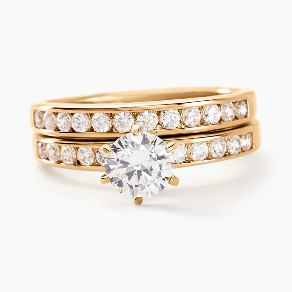 Histoire d'Or Bague Double Jeu De Zirconium* Bagues|Bagues Avec Pierre