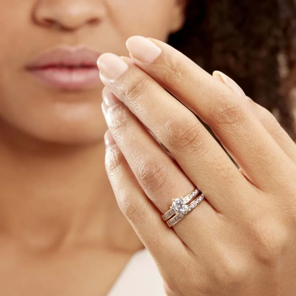 Histoire d'Or Bague Double Jeu De Zirconium* Bagues|Bagues Avec Pierre