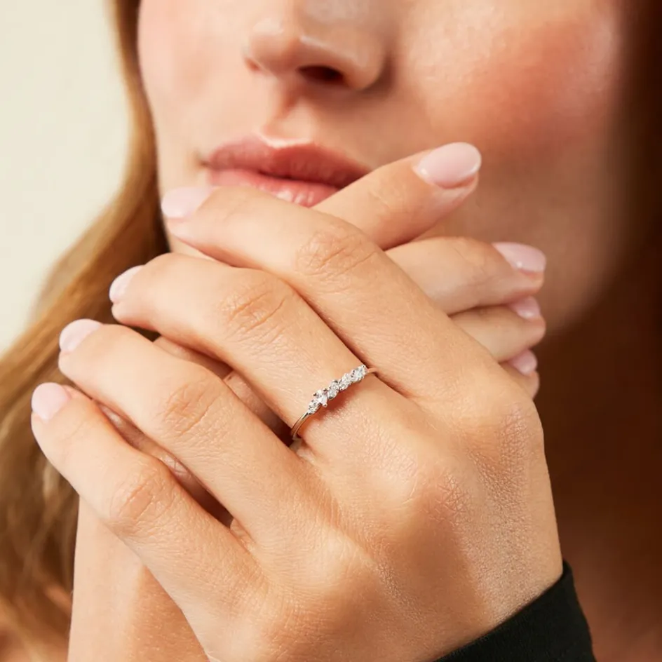 Sale Histoire d'Or Bague Eclat D'Aurore Argent Blanc Oxyde De Zirconium