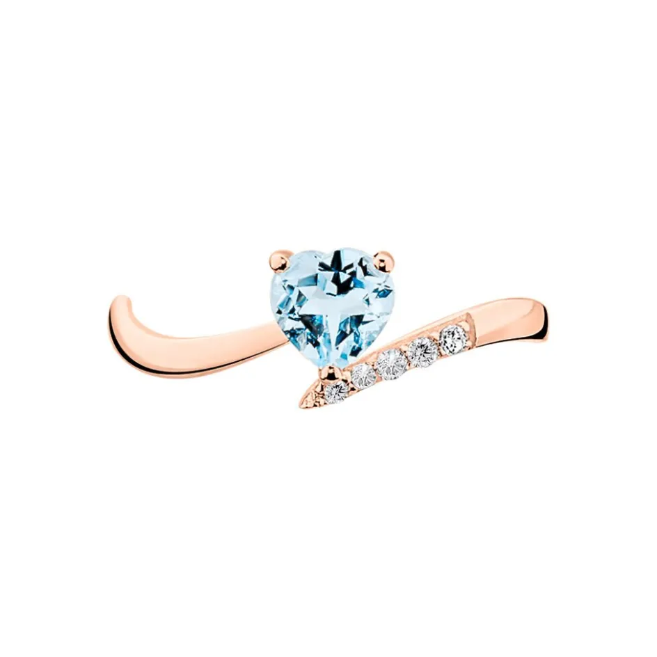 Clearance Histoire d'Or Bague Eva Or Rose Topaze Et Diamant