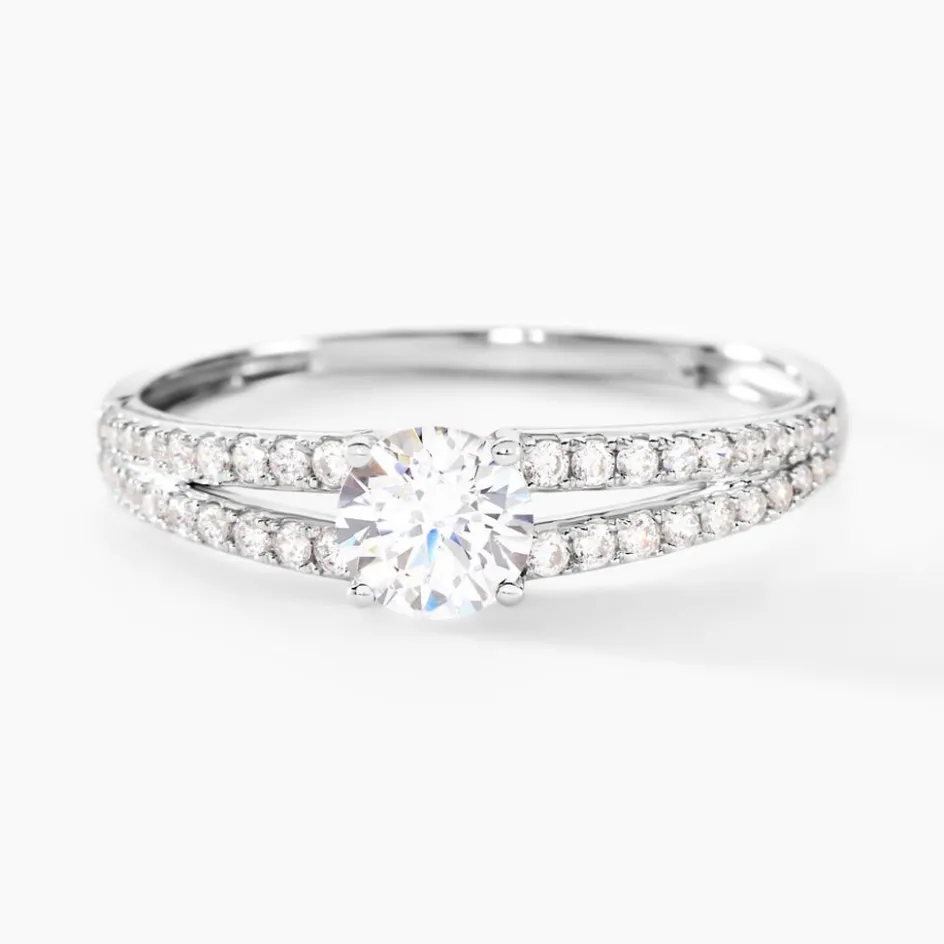Clearance Histoire d'Or Bague Fina Or Blanc Oxyde De Zirconium