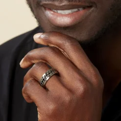 Clearance Histoire d'Or Bague Gaston Acier Blanc