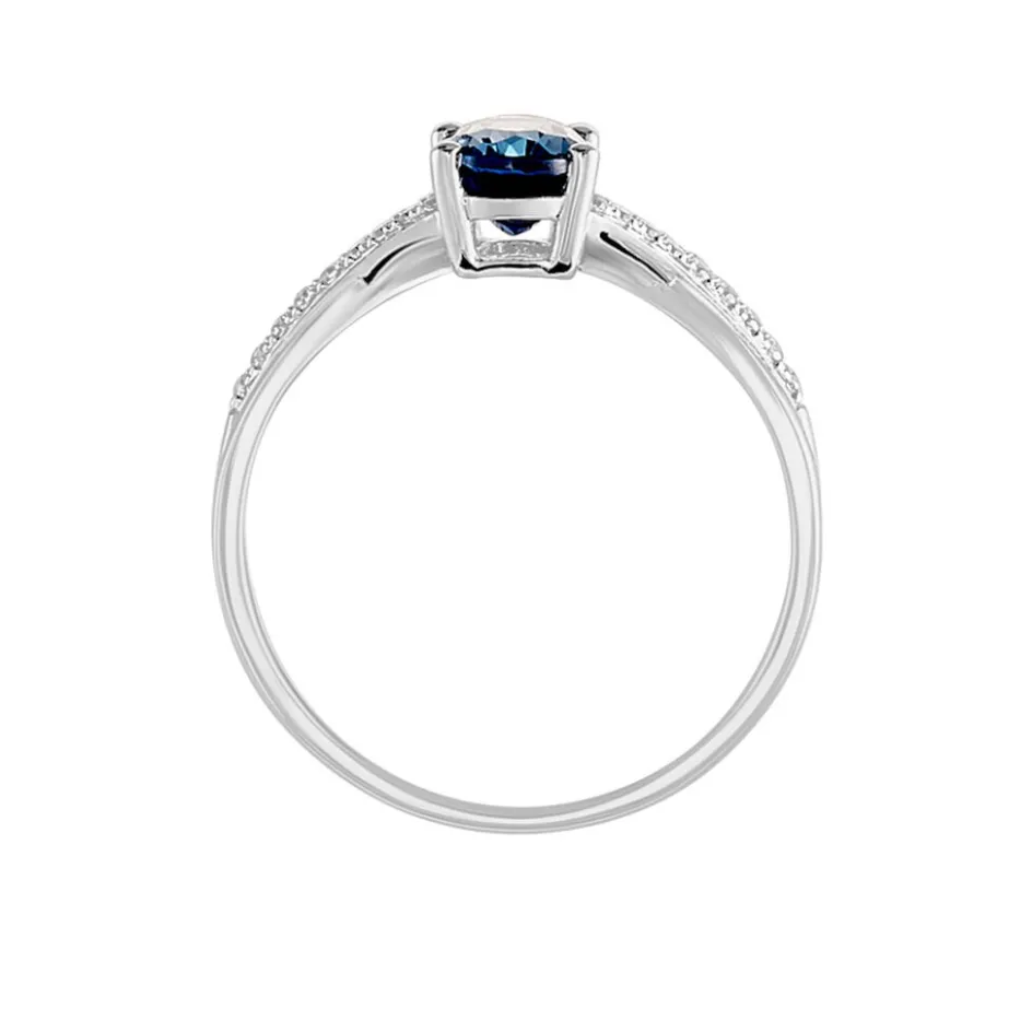 Clearance Histoire d'Or Bague Haissa Or Blanc Topaze Et Oxyde De Zirconium