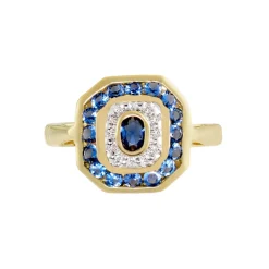 Best Histoire d'Or Bague Hans Plaqué Or Oxyde Pierre