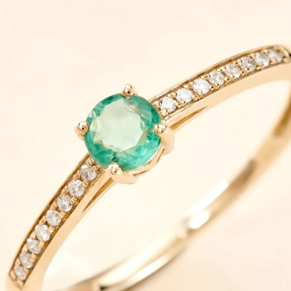 Clearance Histoire d'Or Bague Hardy Or Jaune Emeraude Diamant or jaune émeraude