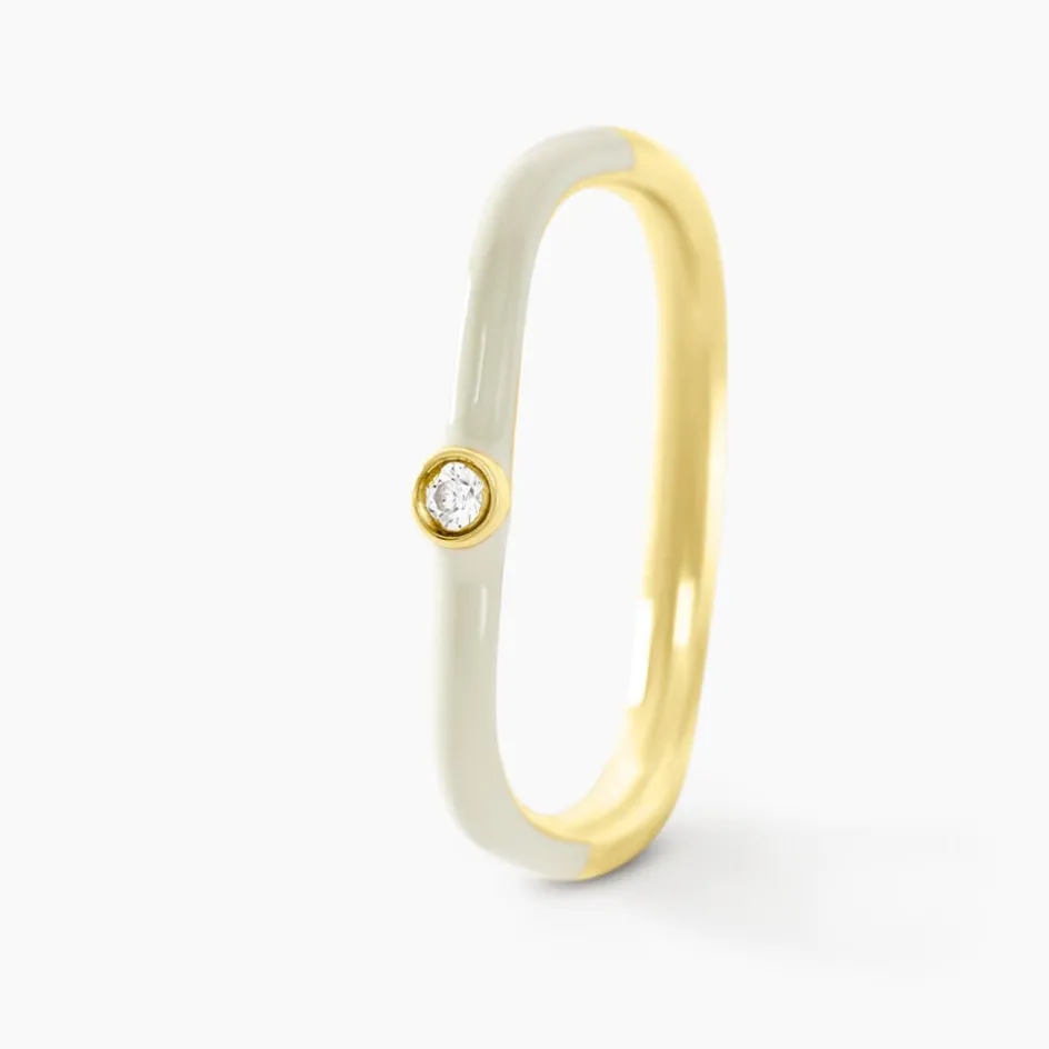 Best Histoire d'Or Bague Infini Pop De Zirconium argent jaune oxyde