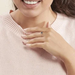 Outlet Histoire d'Or Bague Janah Or Blanc Topaze Et Oxyde De Zirconium